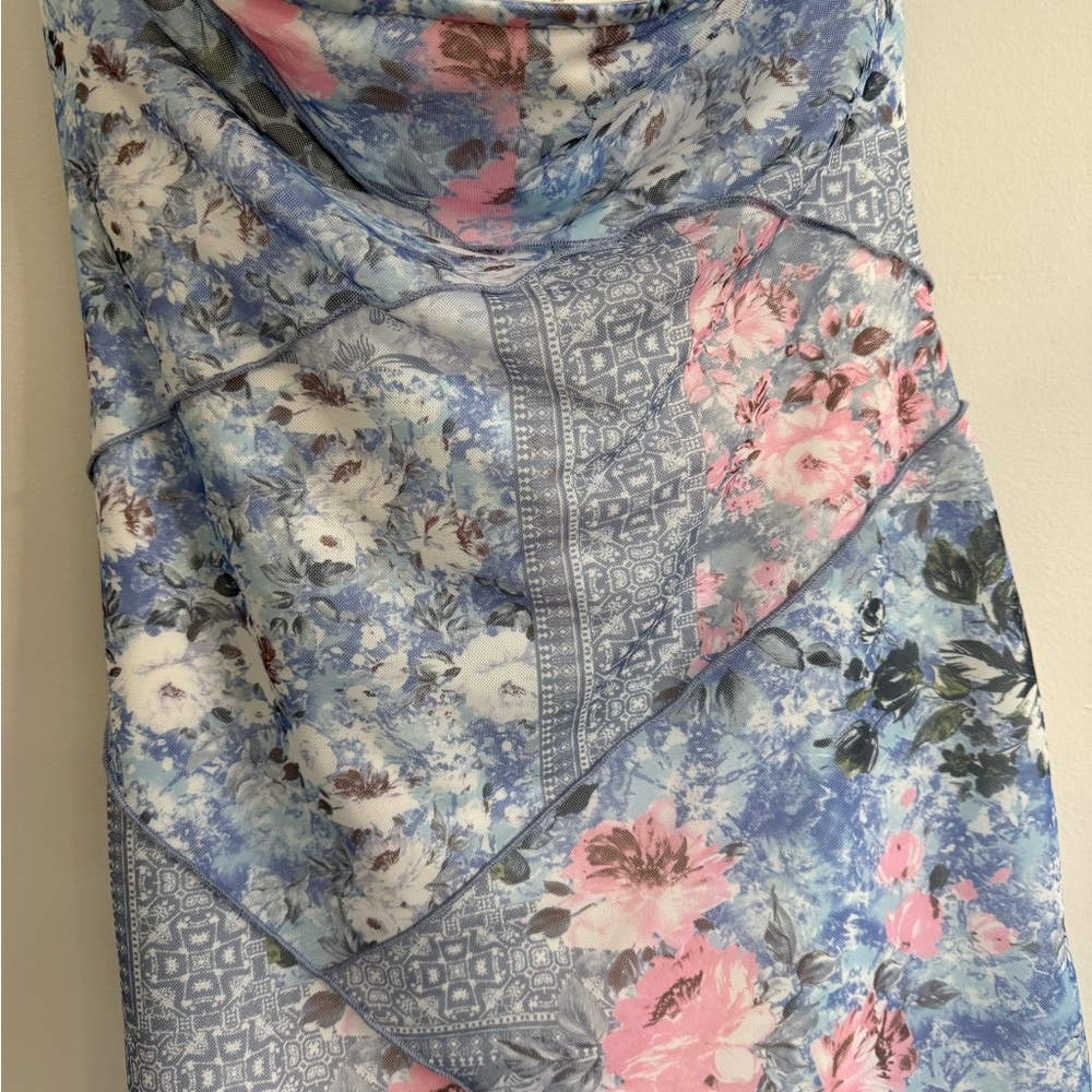 Altar'd State Strapless Floral patchwork Mini Dre… - image 5